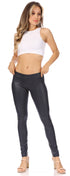 Leggings Sakkas sin pies, ultradelgados, con efecto mojado y líquido mate
