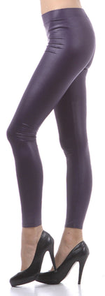 Leggings Sakkas sin pies, ultradelgados, con efecto mojado y líquido mate