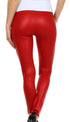 Leggings Sakkas sin pies, ultradelgados, con efecto mojado y líquido mate
