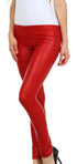 Leggings Sakkas sin pies, ultradelgados, con efecto mojado y líquido mate