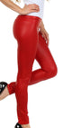 Leggings Sakkas sin pies, ultradelgados, con efecto mojado y líquido mate