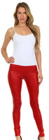 Leggings Sakkas sin pies, ultradelgados, con efecto mojado y líquido mate