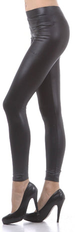 Leggings Sakkas sin pies, ultradelgados, con efecto mojado y líquido mate