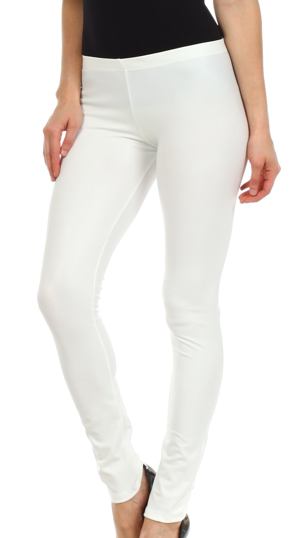 Leggings Sakkas sin pies, ultradelgados, con efecto mojado y líquido mate