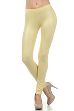 Leggings Sakkas sin pies, ultradelgados, con efecto mojado y líquido mate