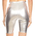 Sakkas Women's Shinny Metallic Bike Shorts Stretchy Unisex - Made in USA