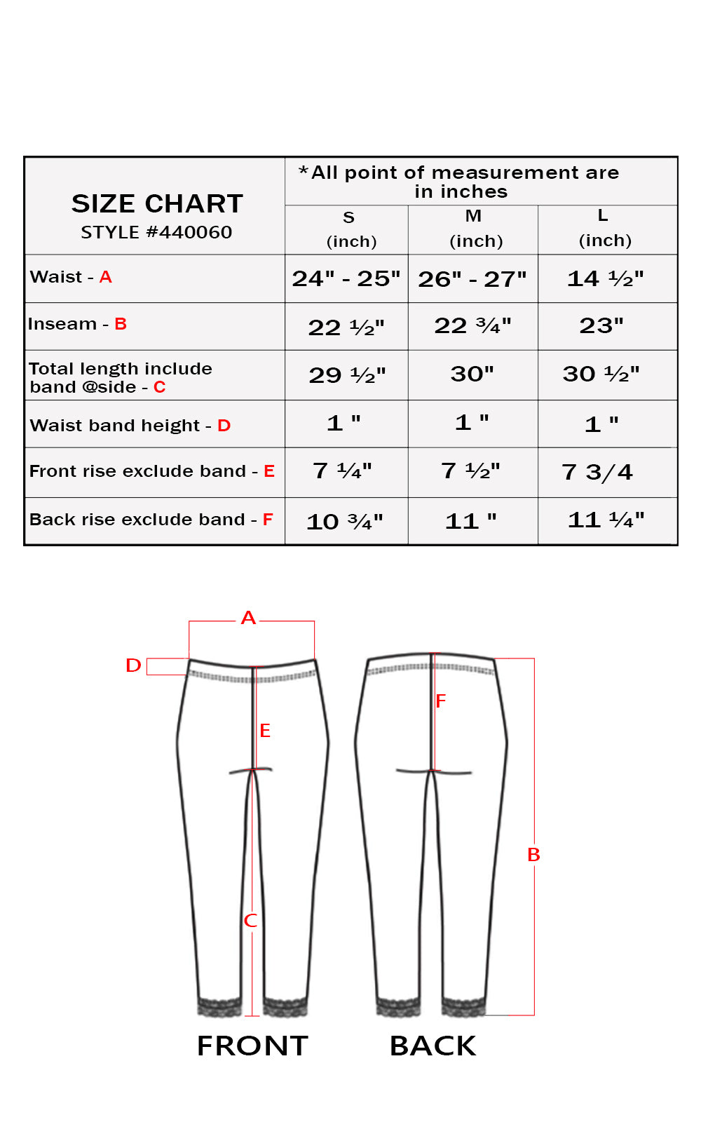 Leggings capri elásticos con ribete de encaje de mezcla de algodón Sakkas - Fabricados en EE. UU.