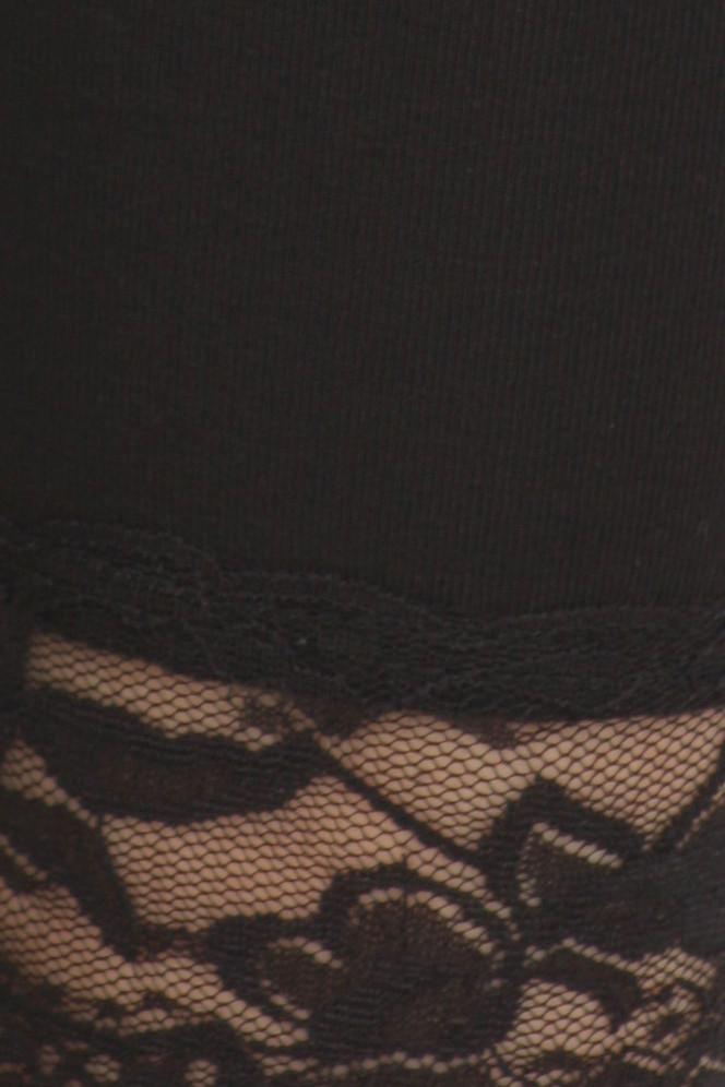 Leggings capri elásticos con ribete de encaje de mezcla de algodón Sakkas - Fabricados en EE. UU.