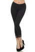 Leggings capri elásticos con ribete de encaje de mezcla de algodón Sakkas - Fabricados en EE. UU.
