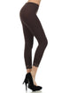Leggings capri elásticos con ribete de encaje de mezcla de algodón Sakkas - Fabricados en EE. UU.