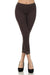 Leggings capri elásticos con ribete de encaje de mezcla de algodón Sakkas - Fabricados en EE. UU.