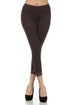 Leggings capri elásticos con ribete de encaje de mezcla de algodón Sakkas - Fabricados en EE. UU.