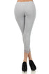 Leggings capri elásticos con ribete de encaje de mezcla de algodón Sakkas - Fabricados en EE. UU.
