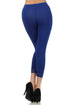 Leggings capri elásticos con ribete de encaje de mezcla de algodón Sakkas - Fabricados en EE. UU.