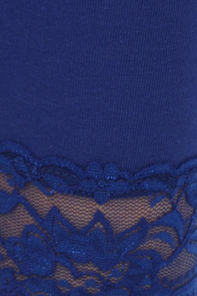 Leggings capri elásticos con ribete de encaje de mezcla de algodón Sakkas - Fabricados en EE. UU.