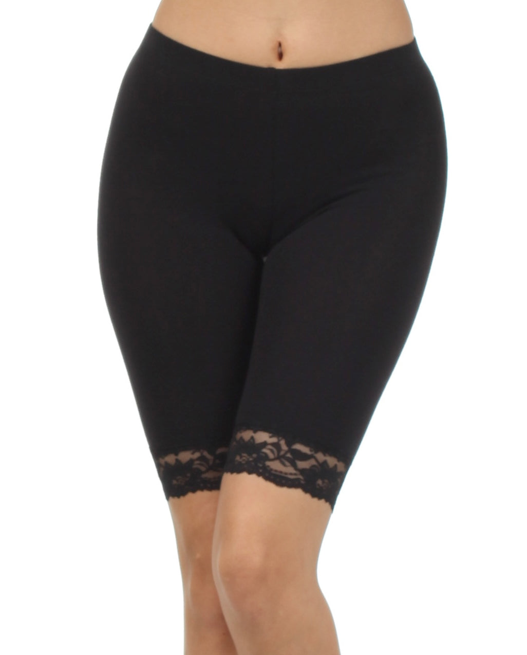 Pantalones cortos de ciclismo elásticos con ribete de encaje de mezcla de algodón Sakkas - Hechos en EE. UU.