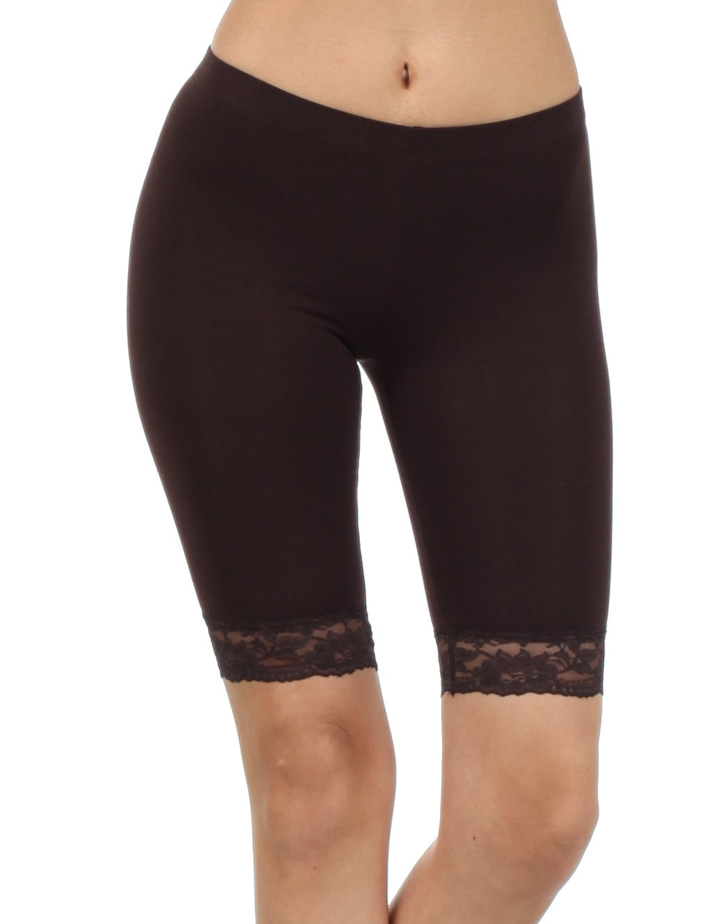 Pantalones cortos de ciclismo elásticos con ribete de encaje de mezcla de algodón Sakkas - Hechos en EE. UU.