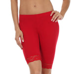 Pantalones cortos de ciclismo elásticos con ribete de encaje de mezcla de algodón Sakkas - Hechos en EE. UU.
