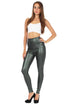 Leggings elásticos de cintura alta con líquido mate Sakkas - Fabricados en EE. UU.