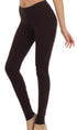 Leggings elásticos Sakkas de mezcla de algodón, color liso, sin pies - Fabricados en EE. UU.
