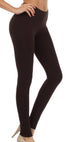 Leggings elásticos Sakkas de mezcla de algodón, color liso, sin pies - Fabricados en EE. UU.
