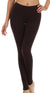 Leggings elásticos Sakkas de mezcla de algodón, color liso, sin pies - Fabricados en EE. UU.