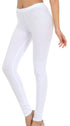 Leggings elásticos Sakkas de mezcla de algodón, color liso, sin pies - Fabricados en EE. UU.