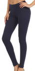 Leggings elásticos Sakkas de mezcla de algodón, color liso, sin pies - Fabricados en EE. UU.