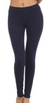 Leggings elásticos Sakkas de mezcla de algodón, color liso, sin pies - Fabricados en EE. UU.