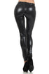 Leggings elásticos metálicos brillantes con efecto mojado líquido sin pies de Sakkas