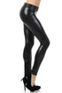 Leggings elásticos metálicos brillantes con efecto mojado líquido sin pies de Sakkas