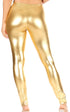 Leggings elásticos metálicos brillantes con efecto mojado líquido sin pies de Sakkas