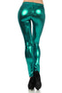 Leggings elásticos metálicos brillantes con efecto mojado líquido sin pies de Sakkas
