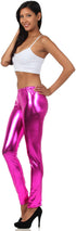 Leggings elásticos metálicos brillantes con efecto mojado líquido sin pies de Sakkas