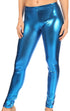 Leggings elásticos metálicos brillantes con efecto mojado líquido sin pies de Sakkas