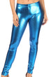 Leggings elásticos metálicos brillantes con efecto mojado líquido sin pies de Sakkas