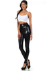 Leggings elásticos de cintura alta con efecto metalizado líquido brillante de Sakkas - Fabricados en EE. UU.