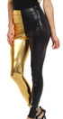 Leggings elásticos de cintura alta con efecto metalizado líquido brillante de Sakkas - Fabricados en EE. UU.
