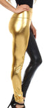 Leggings elásticos de cintura alta con efecto metalizado líquido brillante de Sakkas - Fabricados en EE. UU.