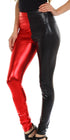 Leggings elásticos de cintura alta con efecto metalizado líquido brillante de Sakkas - Fabricados en EE. UU.