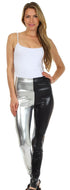Leggings elásticos de cintura alta con efecto metalizado líquido brillante de Sakkas - Fabricados en EE. UU.