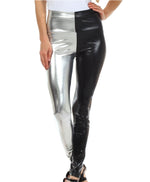 Leggings elásticos de cintura alta con efecto metalizado líquido brillante de Sakkas - Fabricados en EE. UU.