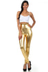Leggings elásticos de cintura alta con efecto metalizado líquido brillante de Sakkas - Fabricados en EE. UU.