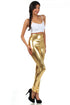 Leggings elásticos de cintura alta con efecto metalizado líquido brillante de Sakkas - Fabricados en EE. UU.