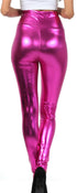 Leggings elásticos de cintura alta con efecto metalizado líquido brillante de Sakkas - Fabricados en EE. UU.
