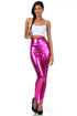 Leggings elásticos de cintura alta con efecto metalizado líquido brillante de Sakkas - Fabricados en EE. UU.