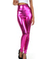 Leggings elásticos de cintura alta con efecto metalizado líquido brillante de Sakkas - Fabricados en EE. UU.