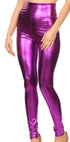 Leggings elásticos de cintura alta con efecto metalizado líquido brillante de Sakkas - Fabricados en EE. UU.