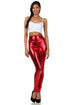 Leggings elásticos de cintura alta con efecto metalizado líquido brillante de Sakkas - Fabricados en EE. UU.