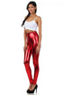 Leggings elásticos de cintura alta con efecto metalizado líquido brillante de Sakkas - Fabricados en EE. UU.